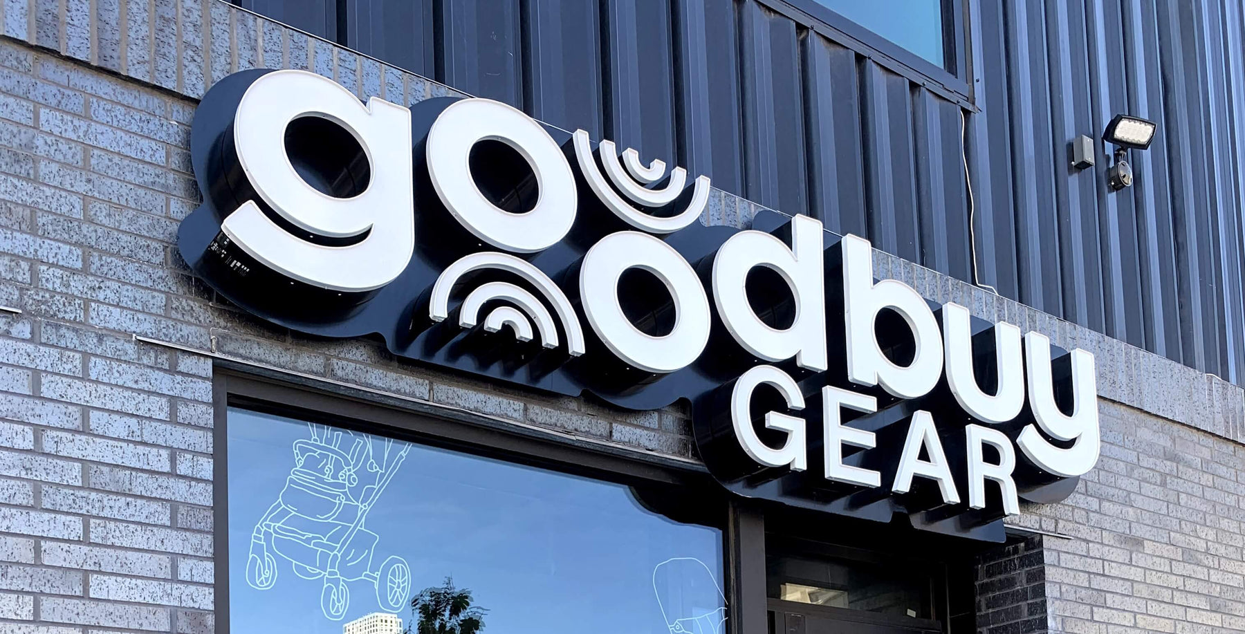 GoodBuy Gear warehouse sign in NYC 