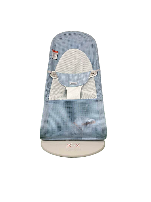 secondhand BabyBjorn Bouncer Balance, Sky Blue Mesh, Light Gray Frame, Mesh