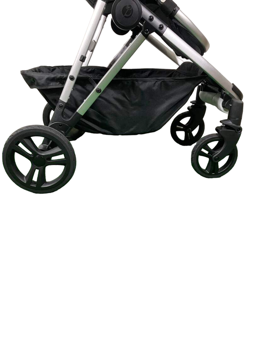 used Mockingbird Single to Double 2.0 Stroller, 2023, Silver with Black Leather, Watercolor Drops, Black