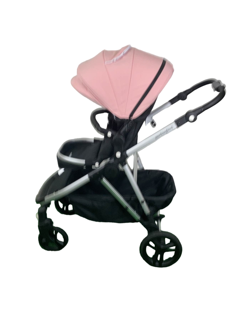 secondhand Mockingbird Single to Double 2.0 Stroller, Silver with Black Leather, Watercolor Drops, Bloom, 2024