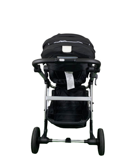 Mockingbird Single to Double Stroller, 2023, Silver with Black Leather, Windowpane, Black