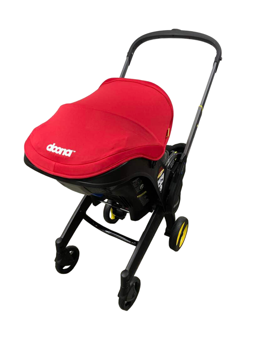 used Doona Infant Car Seat & Stroller Combo, 2023, Flame Red