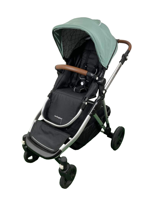 secondhand Mockingbird Single to Double 2.0 Stroller, 2024, Silver with Penny Leather, Windowpane, Sage