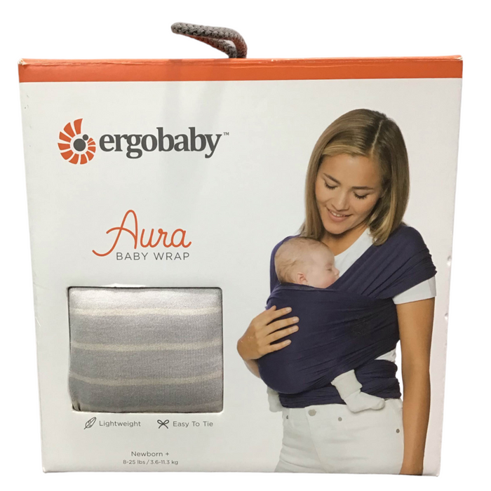 Ergobaby Aura Baby Wrap, Grey Stripe