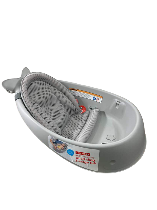 used Skip Hop Moby Bath Smart Sling 3-Stage Bathtub, Gray