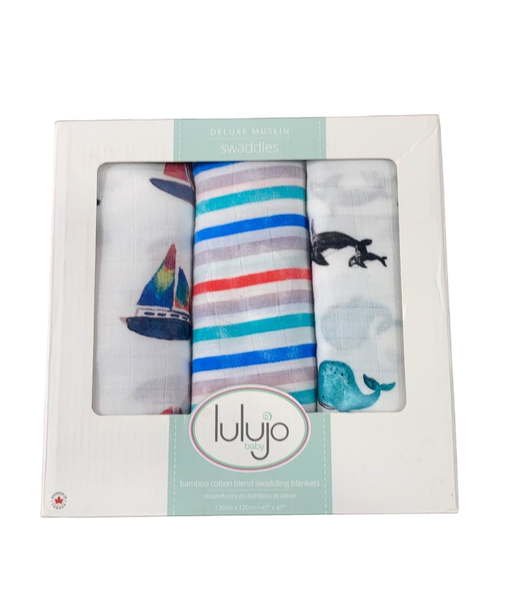 used Lulujo Muslin Swaddle Blankets, 3 Pack