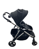 secondhand Mockingbird Single to Double Stroller, 2022, Silver with Black Leather, Watercolor Drops, Black