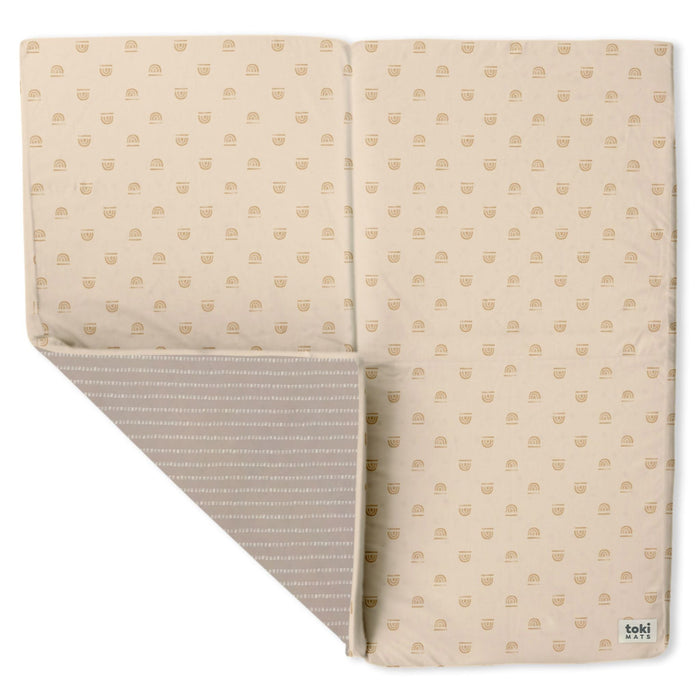 Toki Mats Padded Play Mat, Rainbow Stamp in Cream, Multiple Sizes