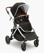 used Mockingbird Single to Double Stroller, 2021, Silver with Penny Leather, Watercolor Drops, Black 