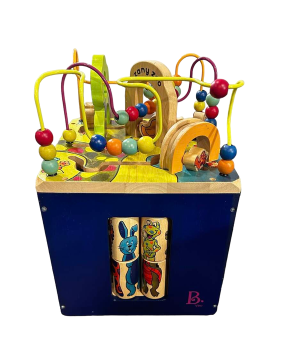 used B. toys Zany Zoo Wooden Activity Cube