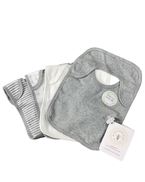 secondhand Burt's Bees Baby Organic Lap Shoulder Bib, 4 Pack