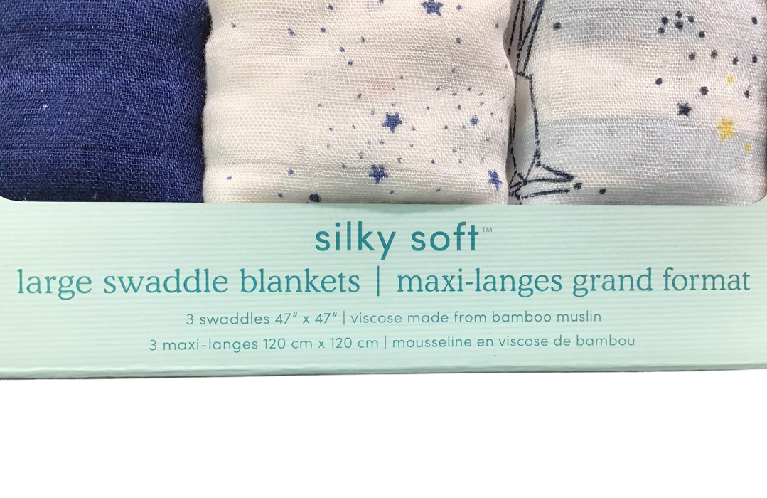 Aden + Anais Silky Soft Swaddles, 3 Pack, Stargaze