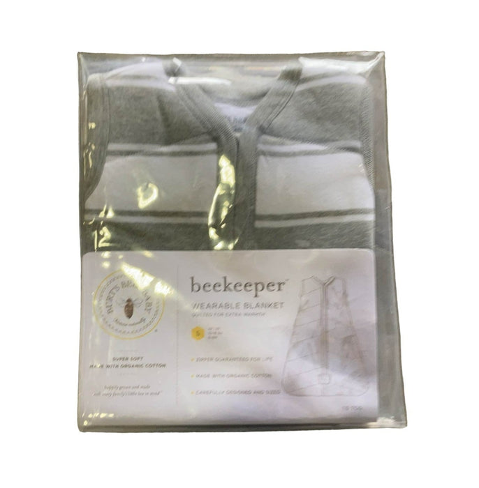 Burt's Bees Baby Beekeeper Wearable Blanket, Small, 1.5 TOG (Medium Weight), Rugby Stripe Grey