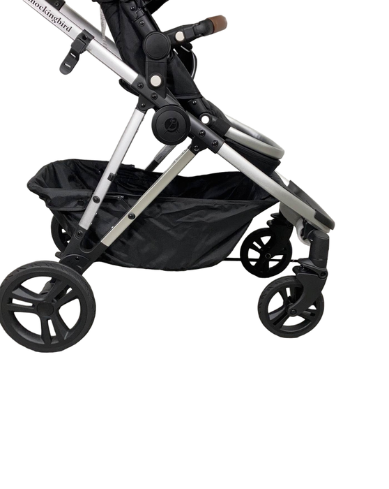 used Mockingbird Single to Double 2.0 Stroller, Silver with Penny Leather, 2023, Windowpane, Black