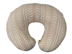 used Boppy Organic Nursing and Infant Support Pillow, Camel Stitched Stripe