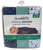 used Summer Infant SwaddleMe Original Swaddle Wrap 3pk, Large (3-6 Months), Mountaineer