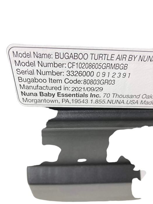 secondhand Bugaboo Turtle Air By Nuna Car Seat, Grey Melange, 2021