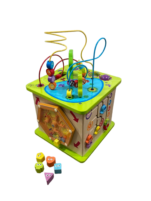 used Hape Country Critters Wooden Activity Cube