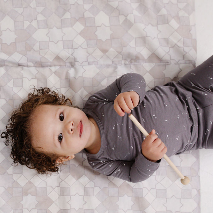 Toki Mats Padded Play Mat, Grey Mosaic Mat, Multiple Sizes