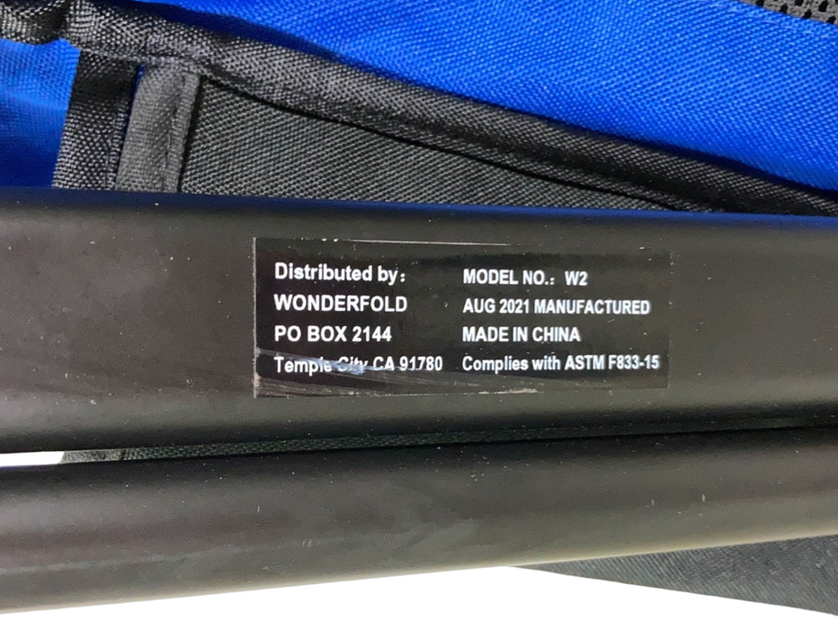 Wonderfold W2 Original Multifunctional Double Stroller Wagon, 2021, Blue