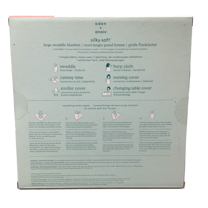 Aden + Anais Silky Soft Swaddles, 3 Pack, Stargaze