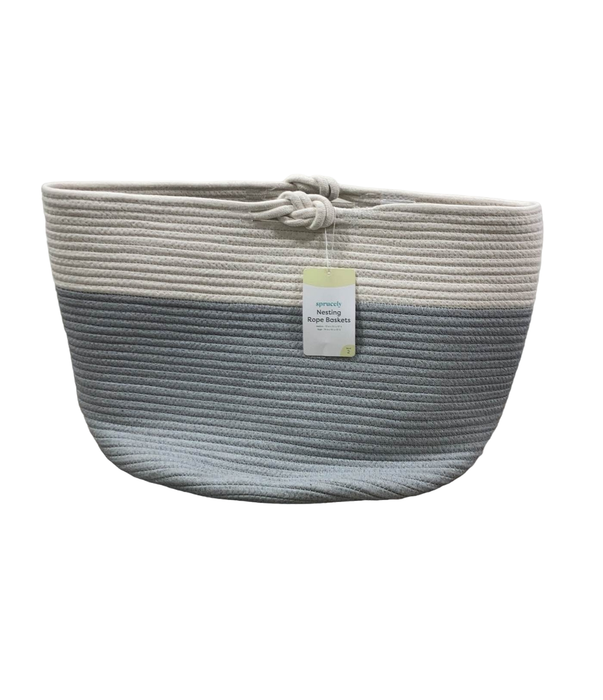 secondhand Sprucely Nesting Rope Baskets Set Of 2, Medium/Large, Grey