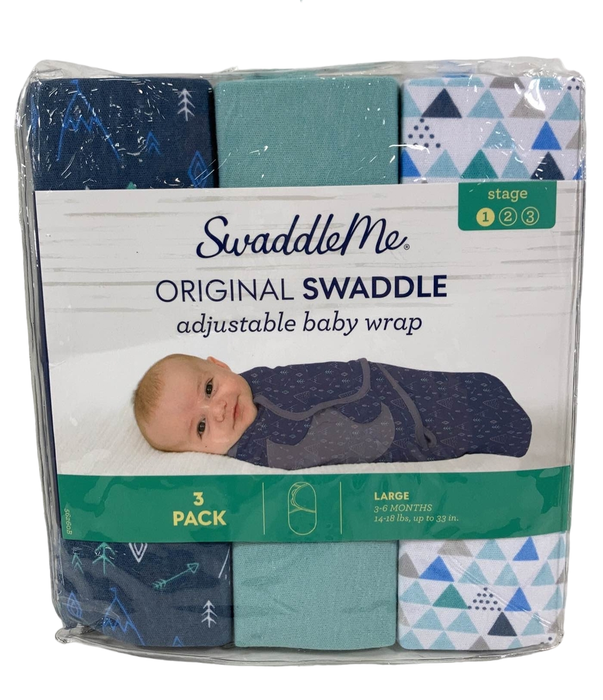 secondhand Summer Infant SwaddleMe Original Swaddle Wrap 3pk, Large (3-6 Months), Mountaineer