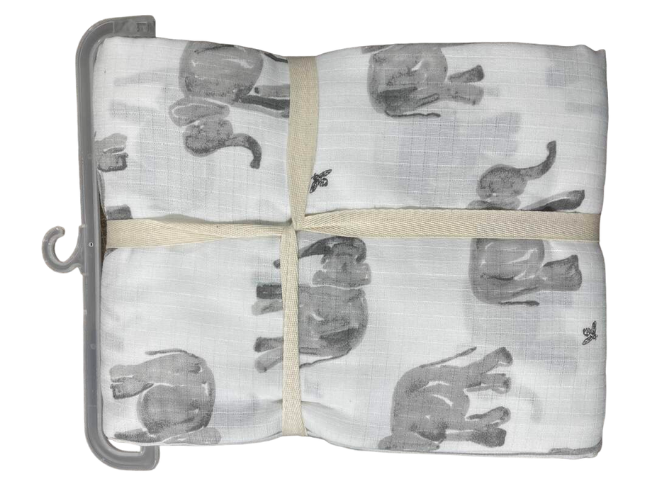 secondhand Burt's Bees Baby Muslin Blankets, Wandering Elephants