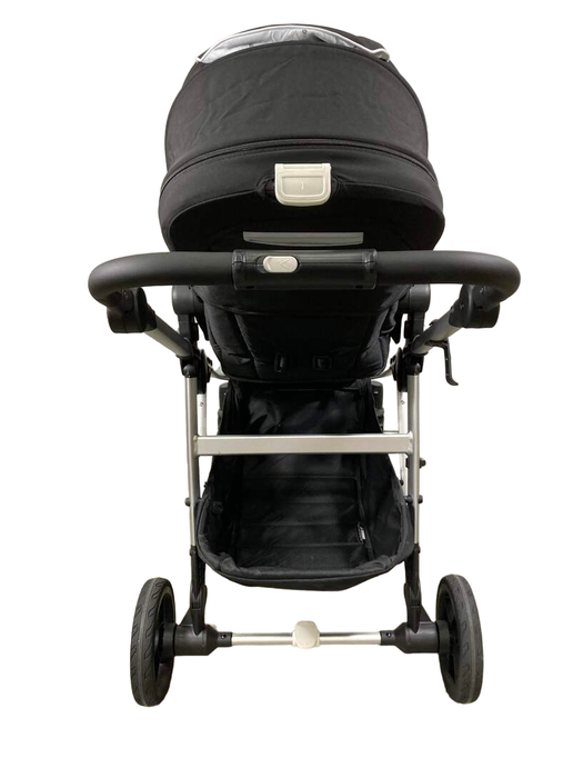 Mockingbird Single to Double Stroller, Watercolor Drops, Black , Silver with Black Leather, 2023