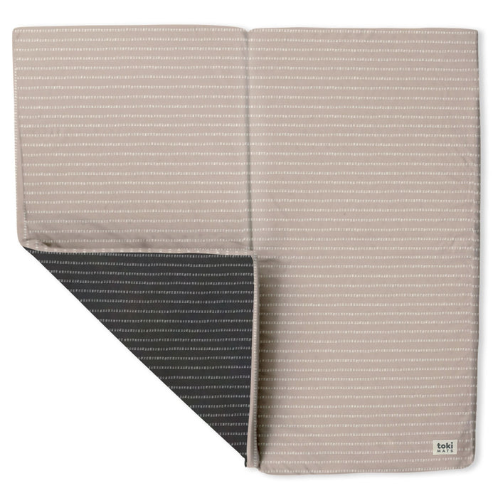 Toki Mats Padded Play Mat, Stripe in Light Grey