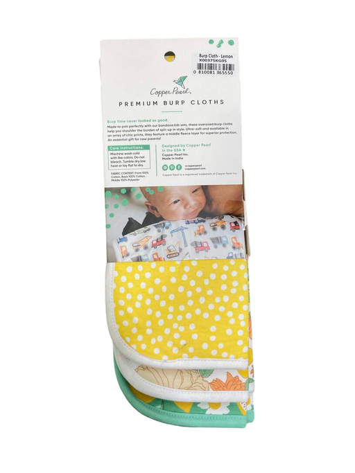 secondhand Copper Pearl Premium Burp Cloths, Lemon