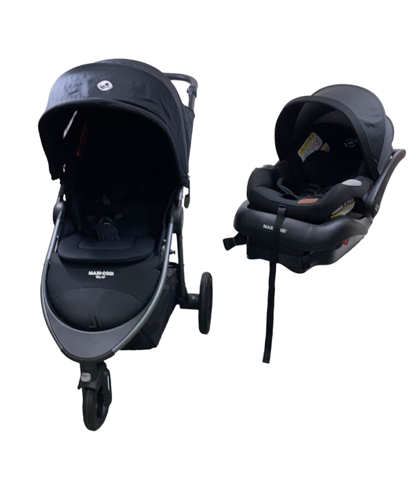 used Maxi-Cosi Gia XP 3-Wheel Travel System with Mico Luxe Car Seat, 2023, Midnight Black