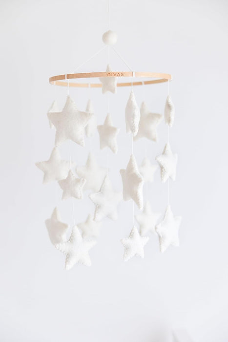 Nivas Stars Crib Mobile, White