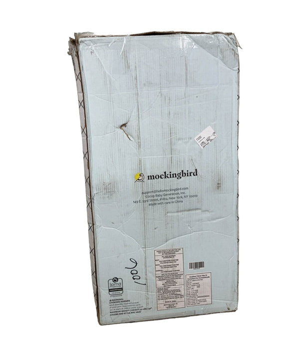 Mockingbird 2nd Seat Kit with Extendable Canopy, Sky, Windowpane, Silver With Penny Leather