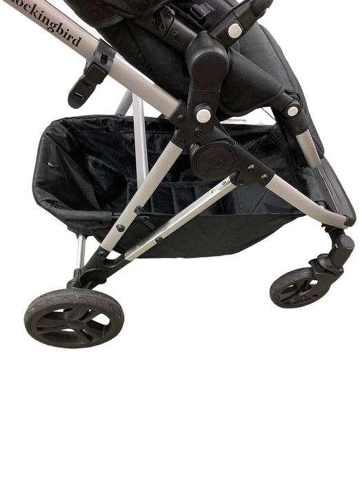 used Mockingbird Single to Double Stroller, 2023, Silver with Black Leather, Windowpane, Black