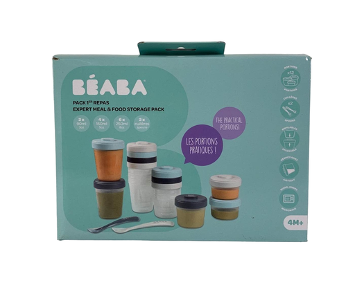 used Beaba 12 Piece Clip Portion Container & Spoon Set