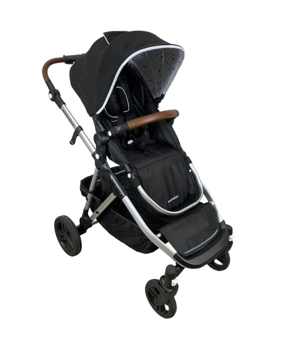 Mockingbird Single to Double Stroller, 2023, Silver with Penny Leather, Watercolor Drops, Black