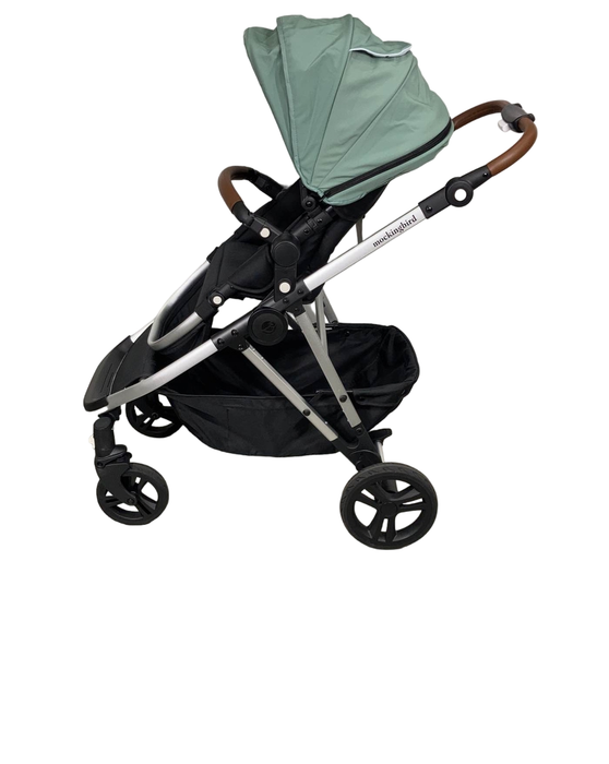 secondhand Mockingbird Single to Double 2.0 Stroller, Silver with Penny Leather, Watercolor Drops, Sage, 2023