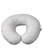 used Boppy Nursing and Infant Support Pillow, White leaves, taupe background