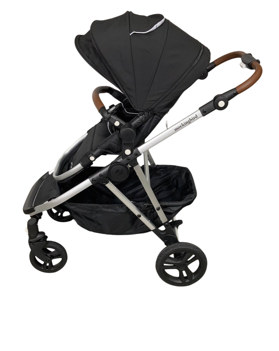 secondhand Mockingbird Single to Double 2.0 Stroller, Silver with Penny Leather, Windowpane, 2023, Black