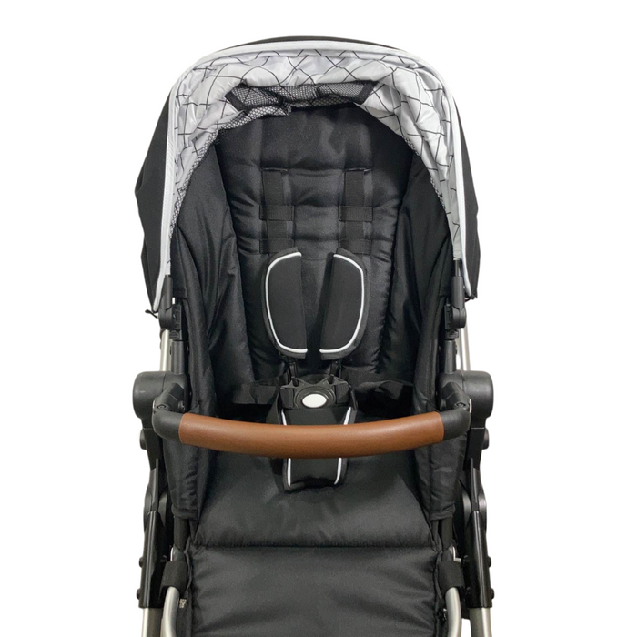 Mockingbird Single to Double Stroller, 2023, Silver with Penny Leather, Windowpane, Black