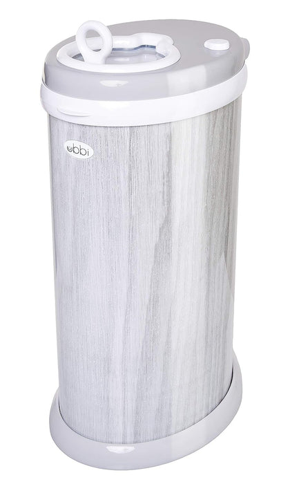 Ubbi Diaper Pail, Gray Wood Grain