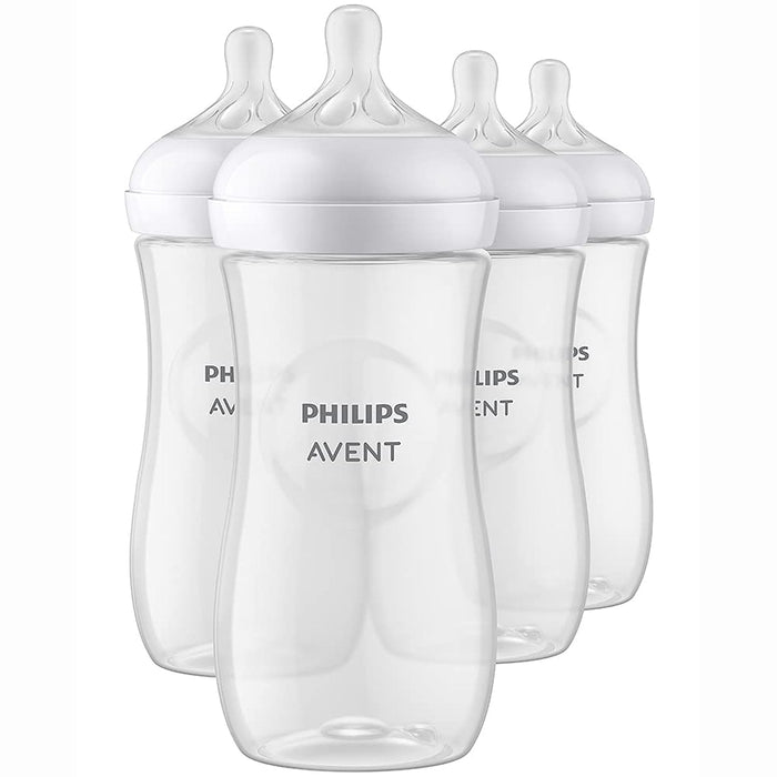 Philips Avent Natural Baby Bottles, Clear, 4 Pack, 11oz