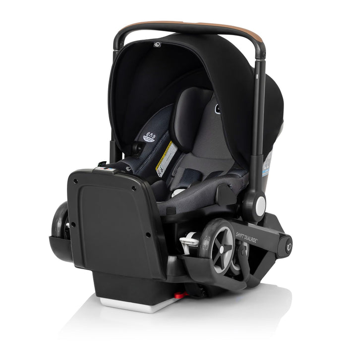 Evenflo Shyft Dual Ride Infant Car Seat Stroller Combo, 2024, Boone Gray