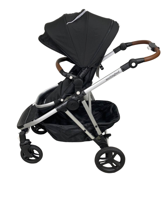 secondhand Mockingbird Single to Double 2.0 Stroller, Silver with Penny Leather, 2023, Windowpane, Black