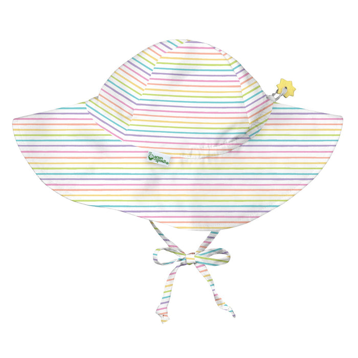 used iPlay Brim Sun Protection Hat, 0-6 Months, Rainbow Pinstripe