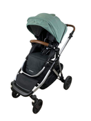 secondhand Mockingbird Single to Double 2.0 Stroller, 2023, Silver with Penny Leather, Watercolor Drops, Sage