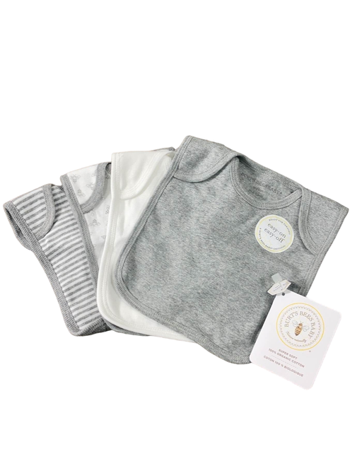 used Burt's Bees Baby Organic Lap Shoulder Bib, 4 Pack