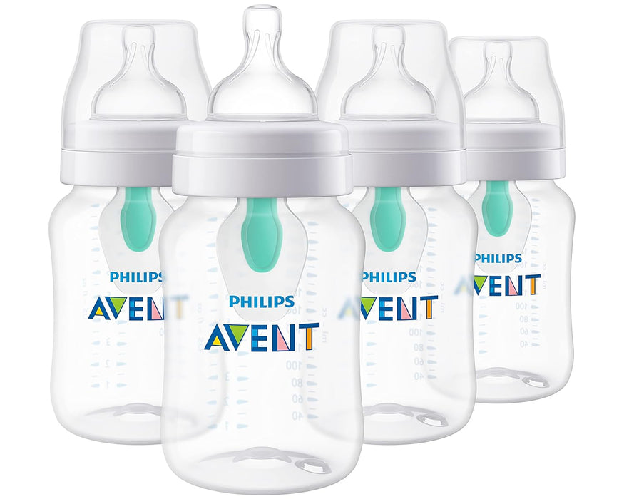 Philips Avent Natural Baby Bottles, 4 Pack, Clear, 9 oz