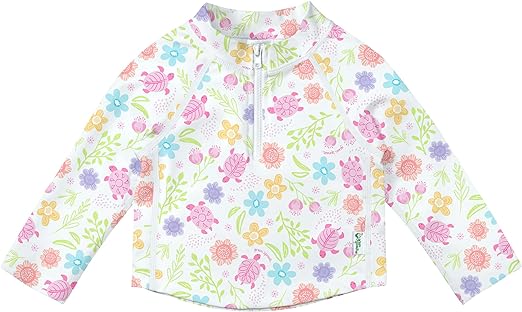 iPlay Long Sleeve Rash Guard Shirt, Flowers, 6 Months